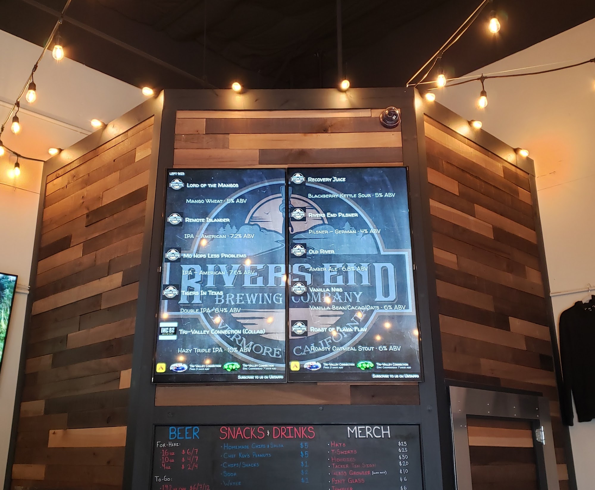 Rivers End Brewing Company Menu