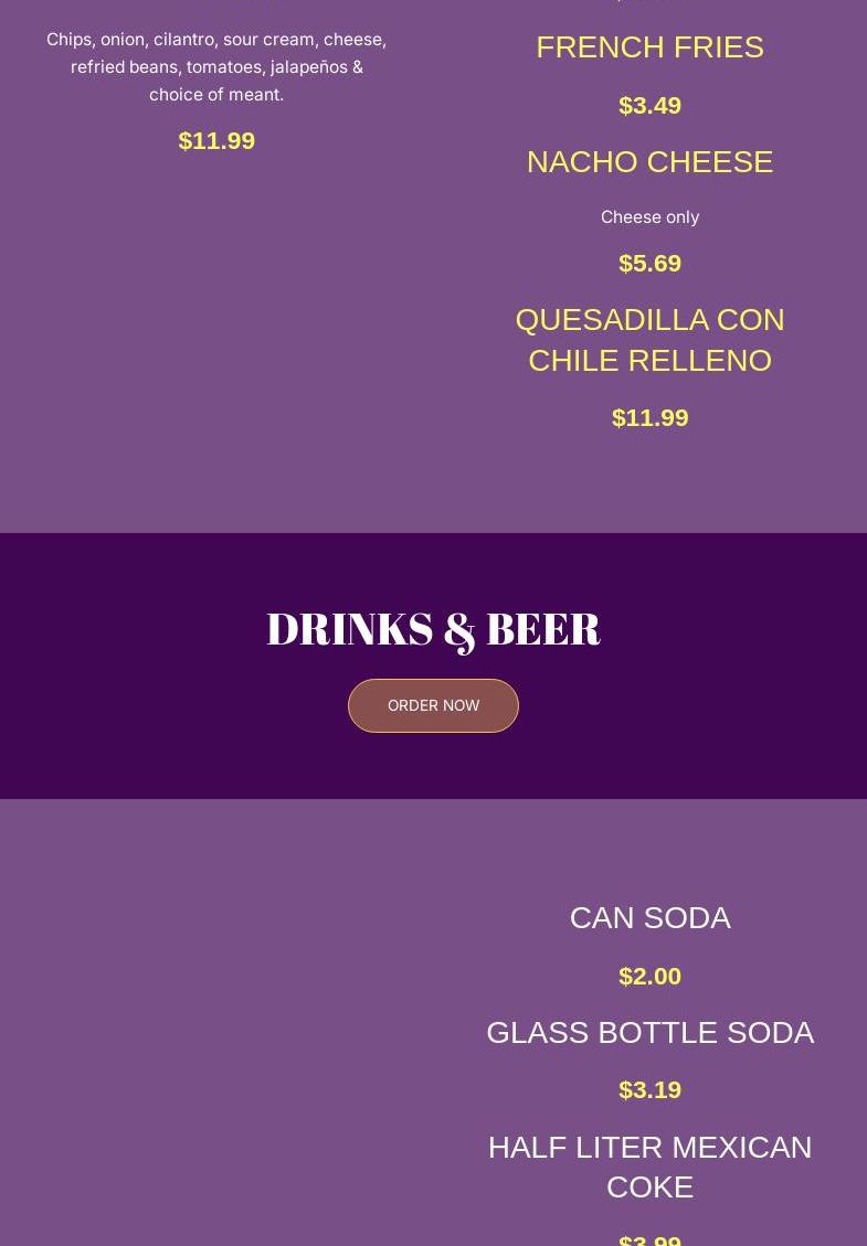 Taqueria 3 Taquitos Menu