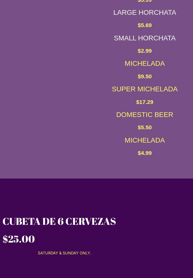 Taqueria 3 Taquitos Menu