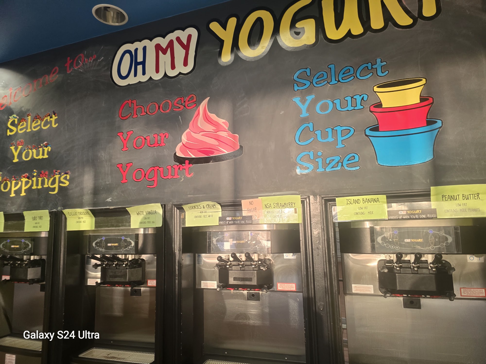 Oh My Yogurt Menu