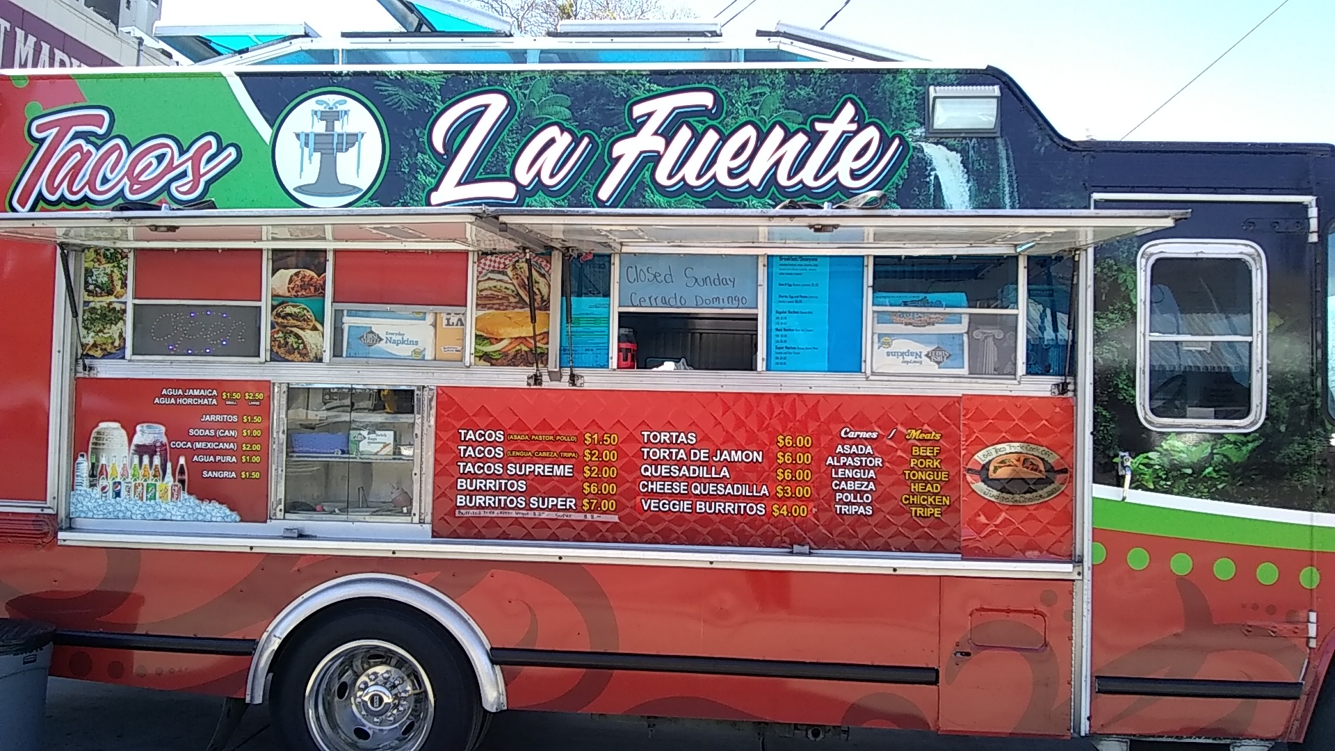 Tacos La Fuente Menu