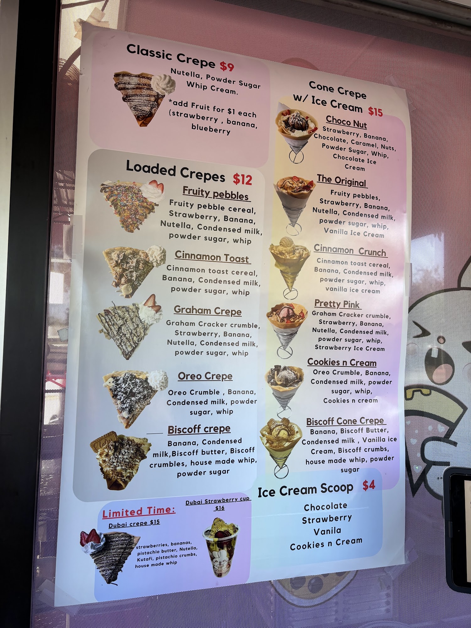 Crepe Tea Lodi Menu