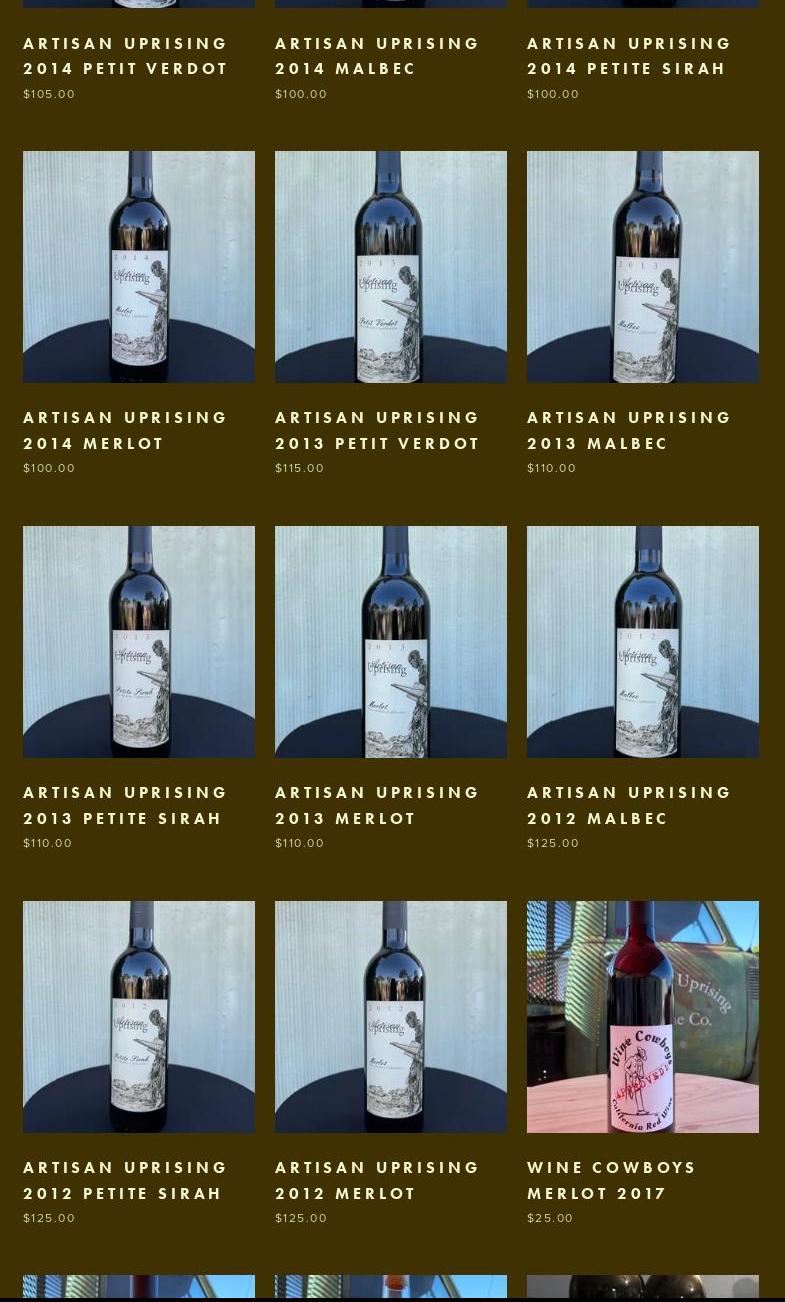 Artisan Uprising Menu