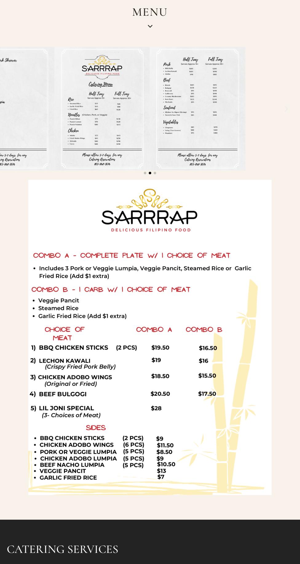 Sarrrap Menu