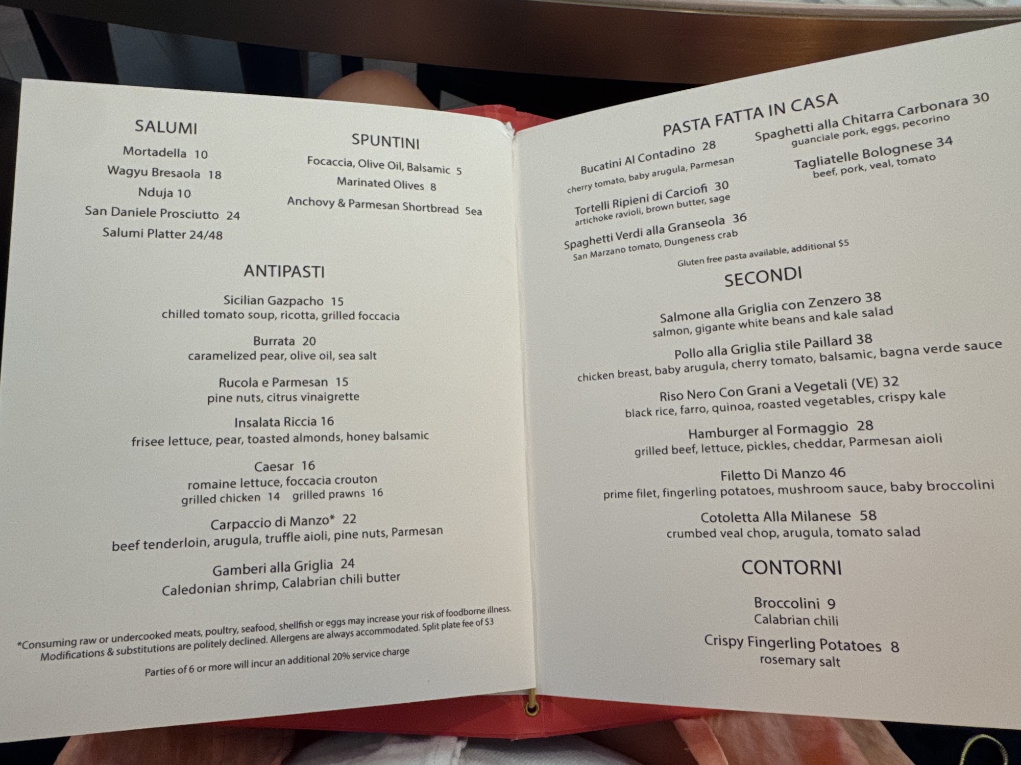 Nettuno Menu