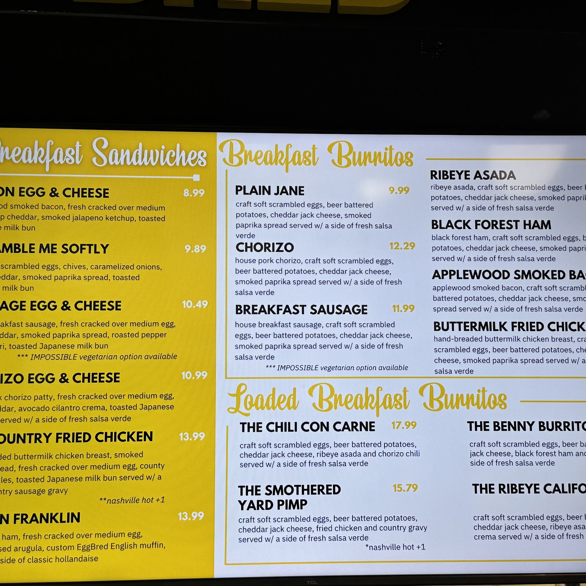 Eggbred Menu