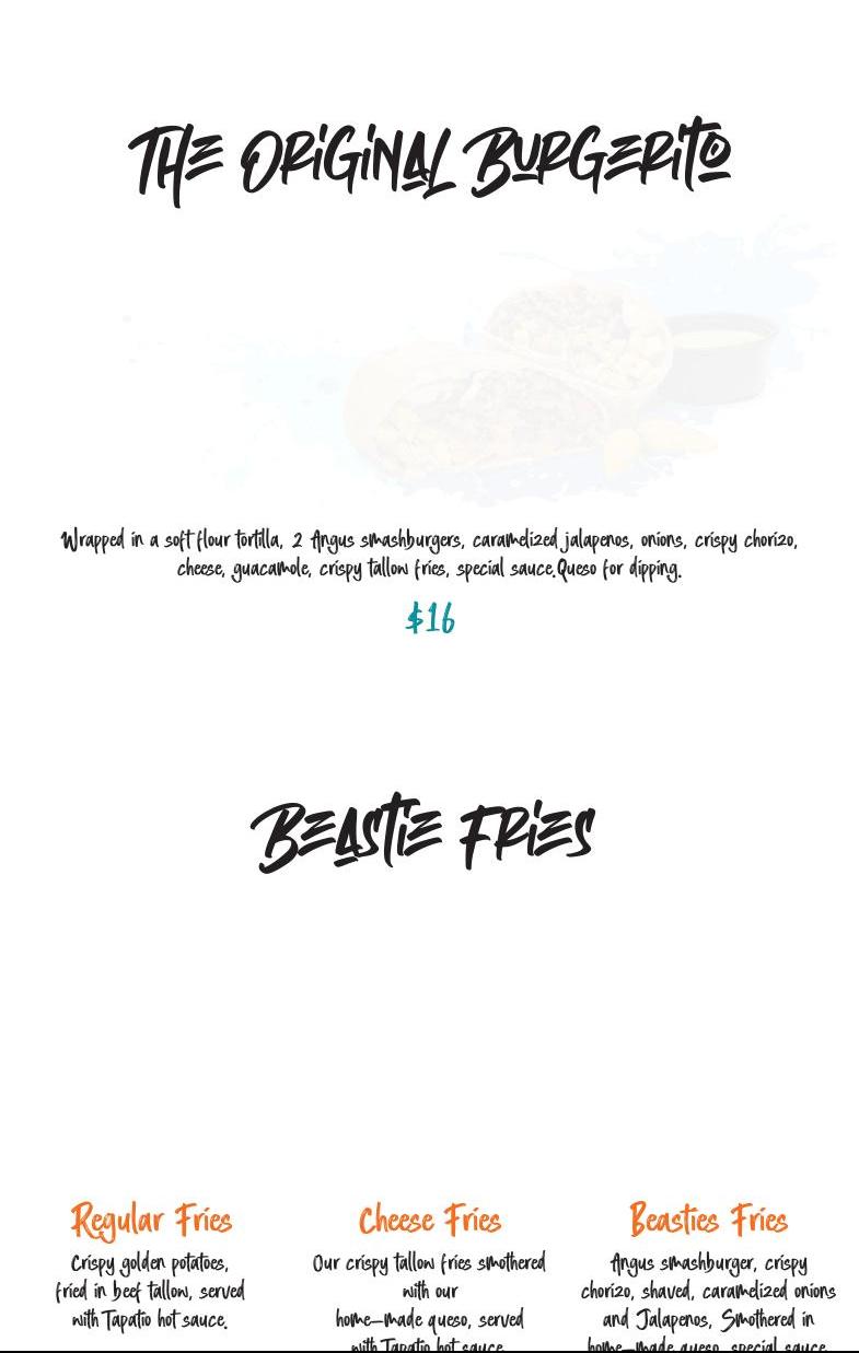 Beasties - Long Beach Menu
