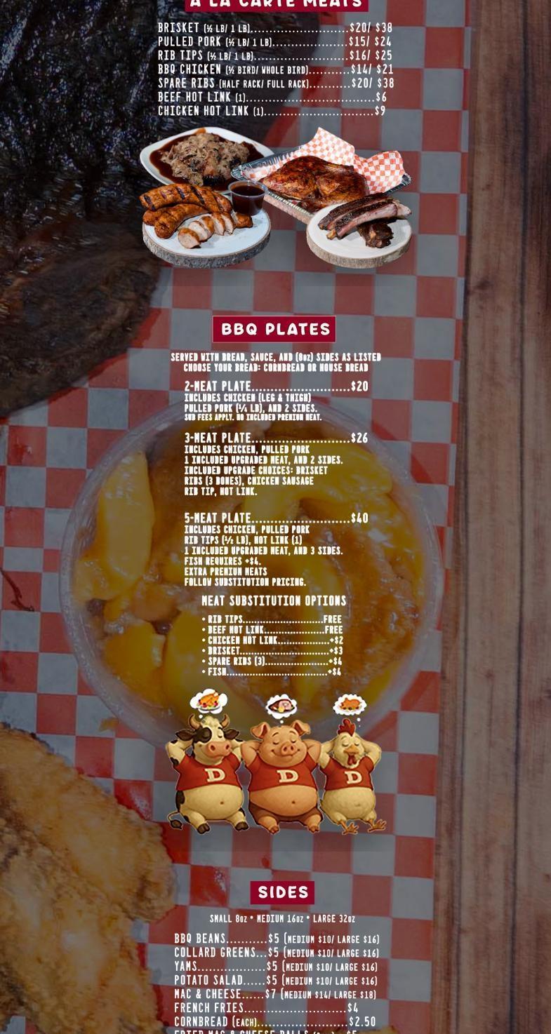 Triple D's BBQ & Grill Menu