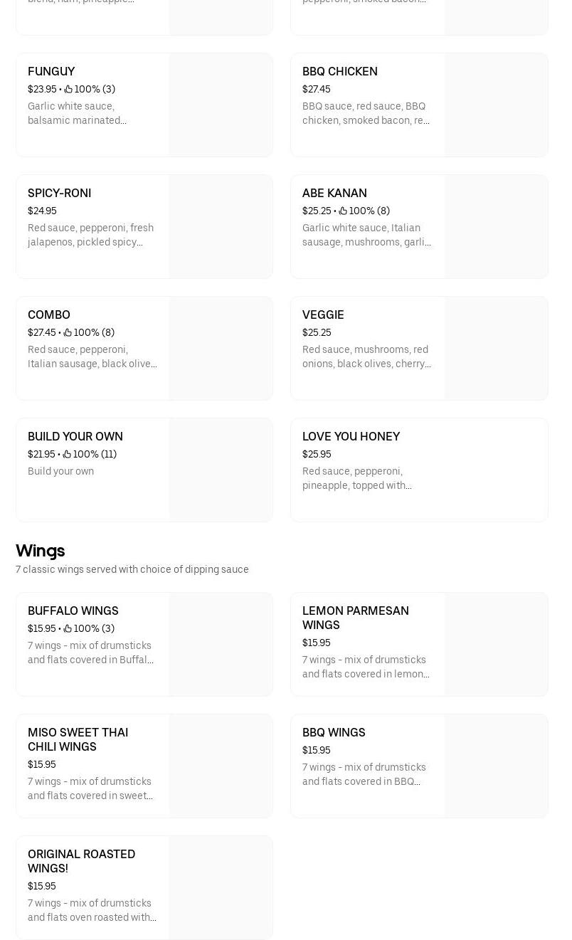 Motorhead Pizza Menu