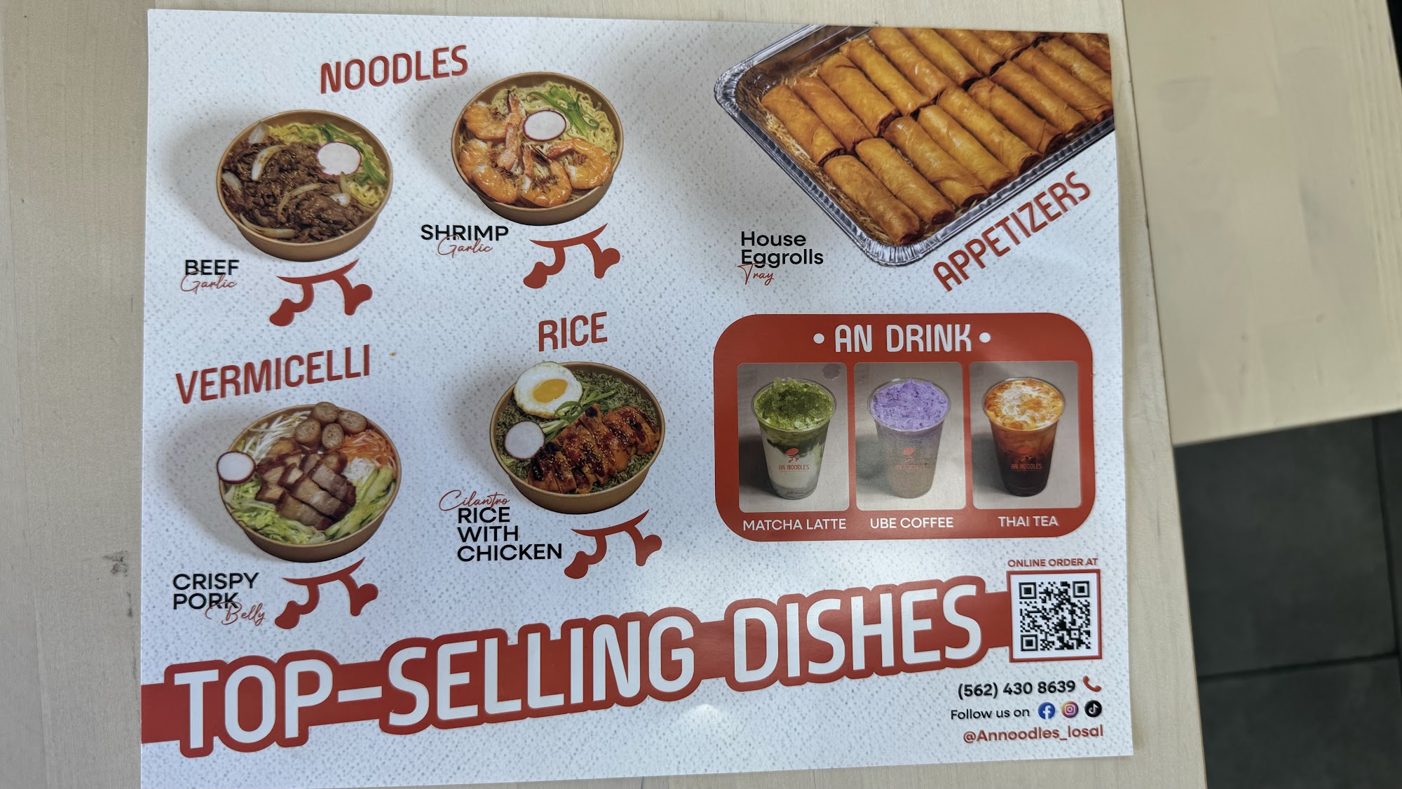 An Noodles Menu