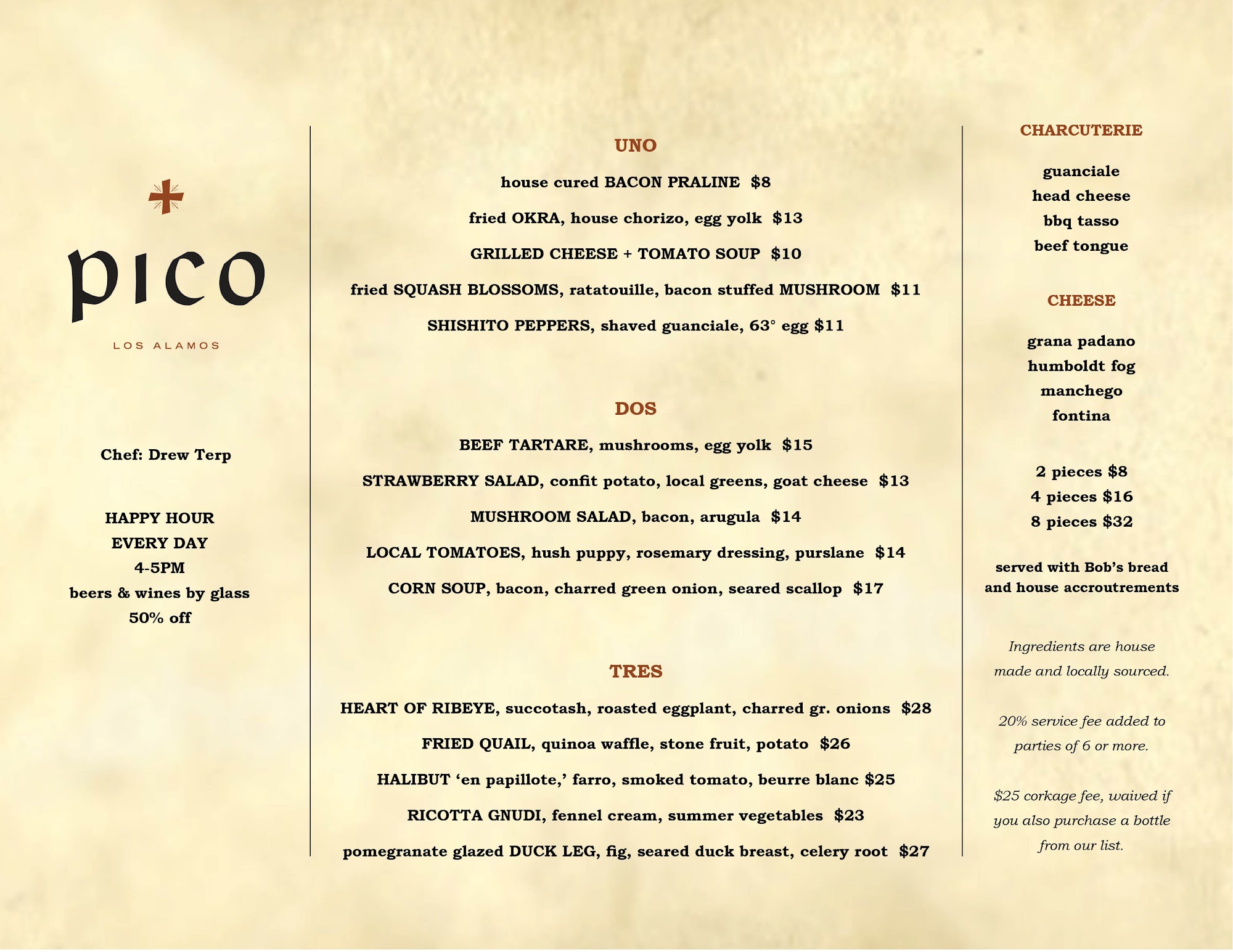 Lumen Wines Menu