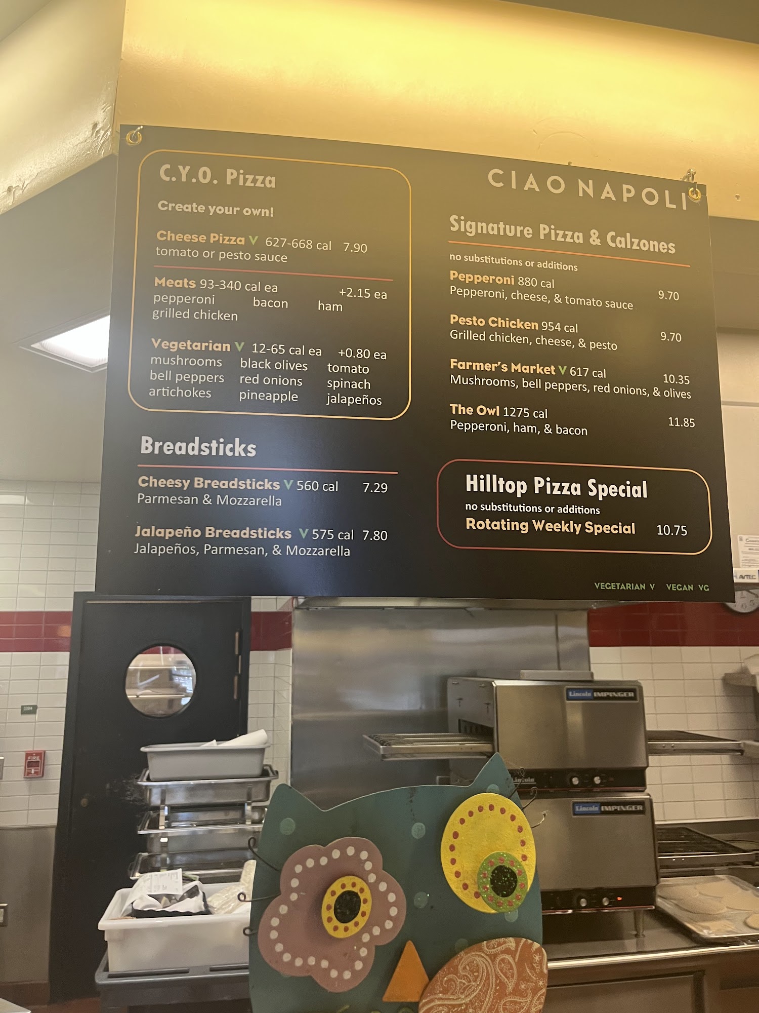 Foothill Pacific Dining at Hilltop Grill Menu