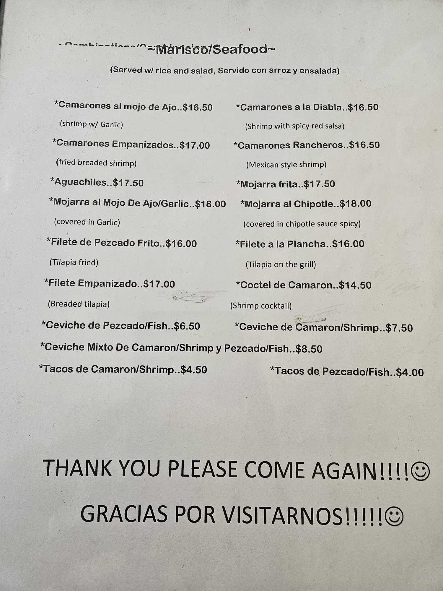 Martha's Kitchen Menu