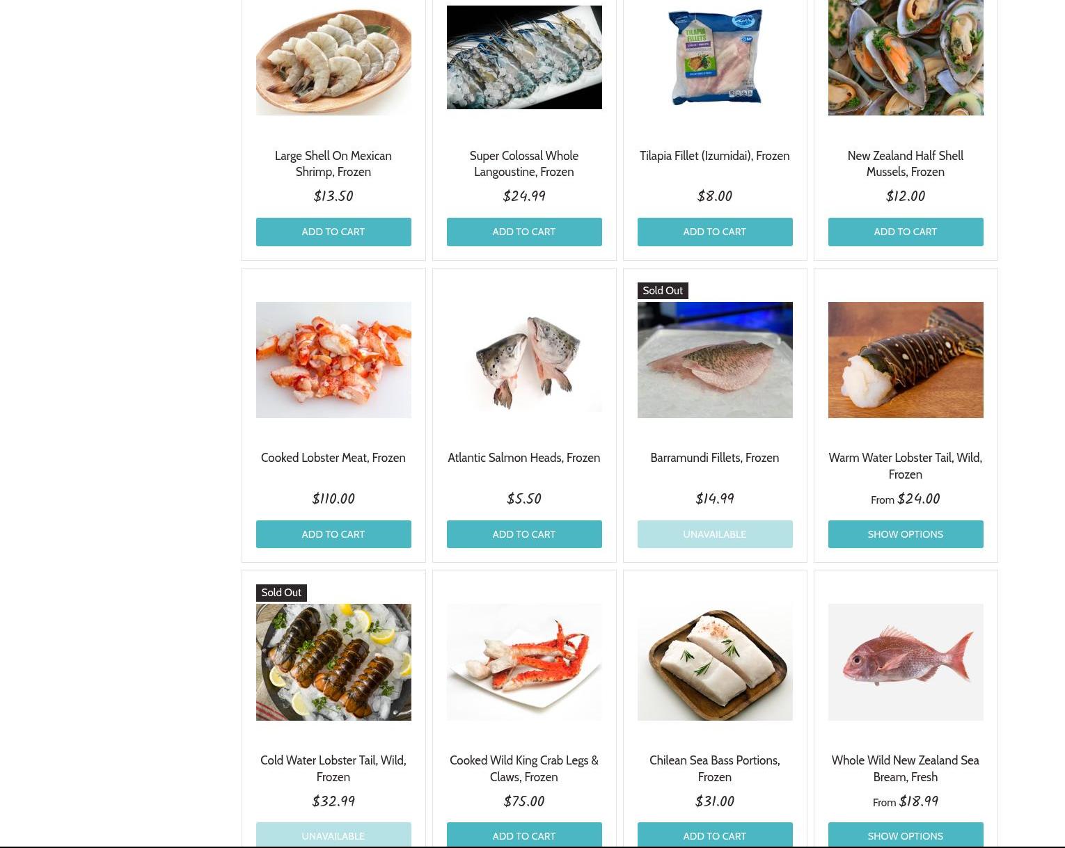 Goldfish Seafood Market Menu