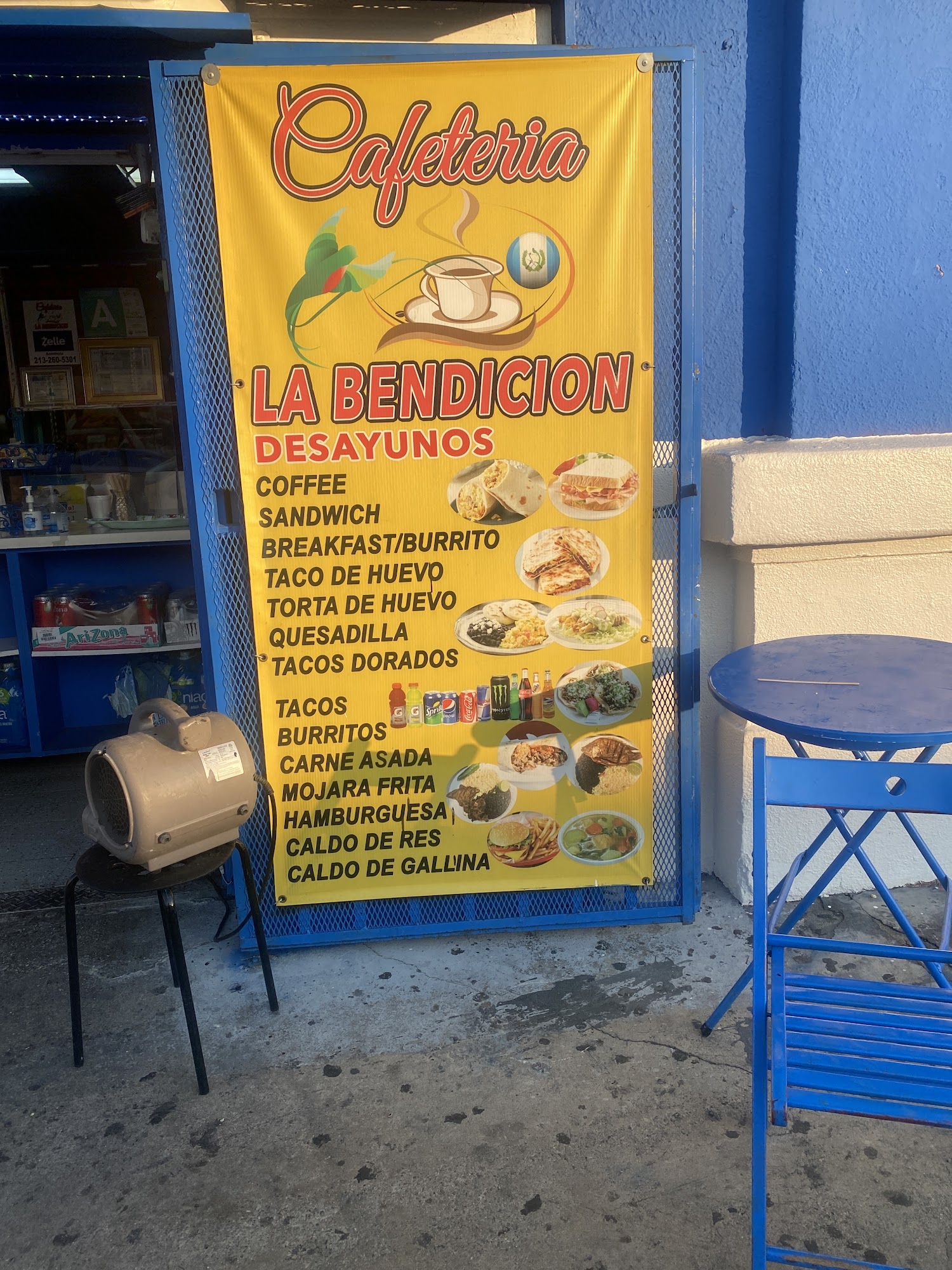 Cafetería La Bendición Desayunos Menu