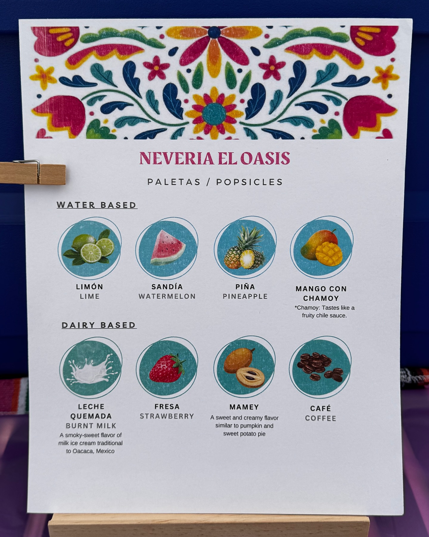 El oasis catracho Menu