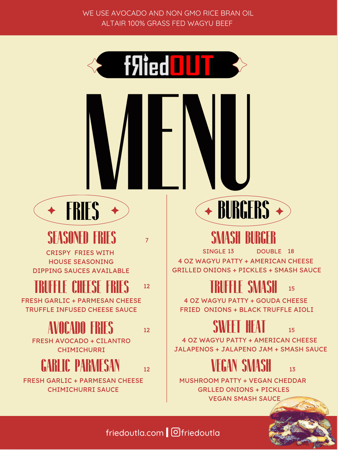 Fried Out Menu