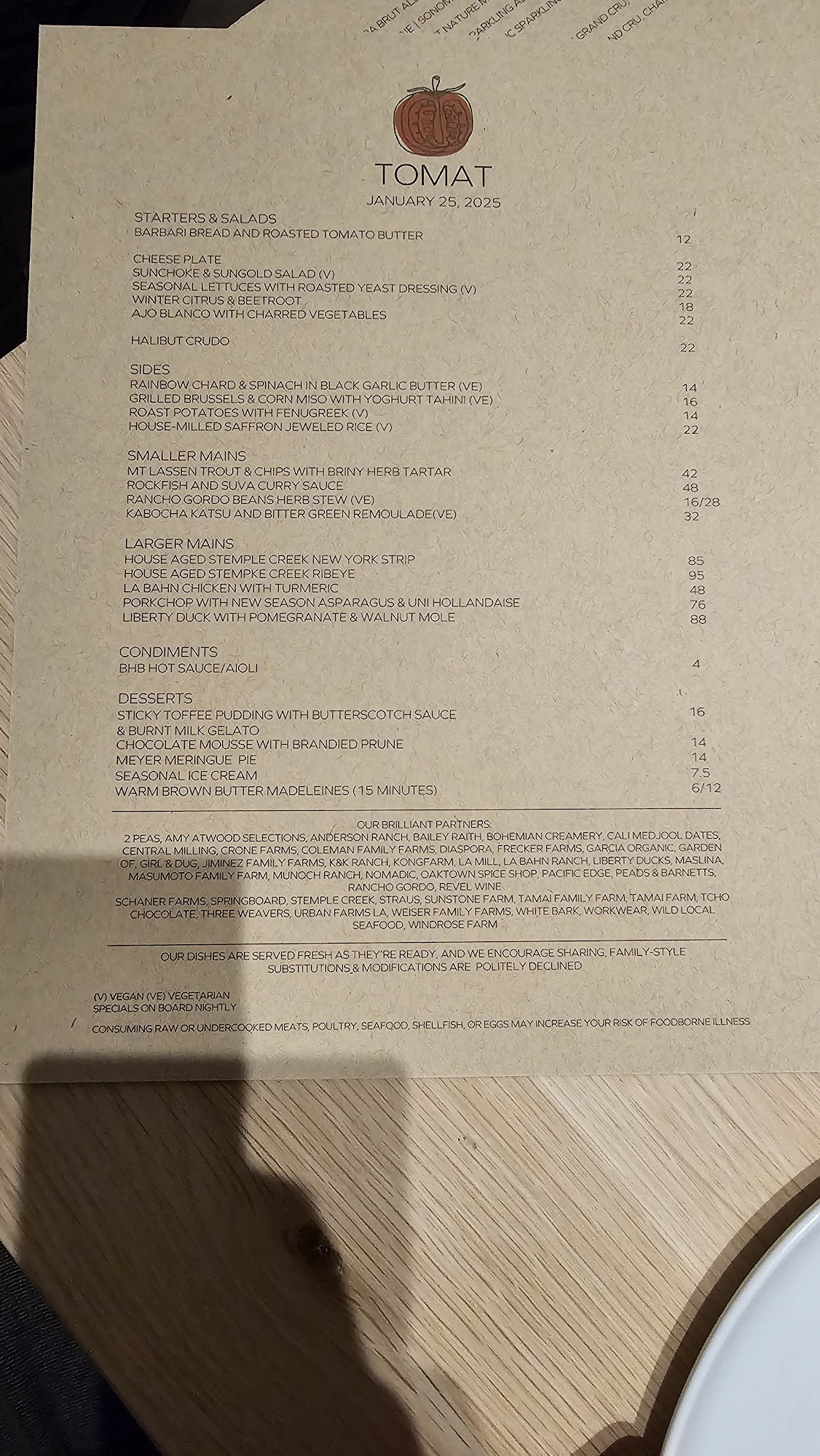 Tomat Menu