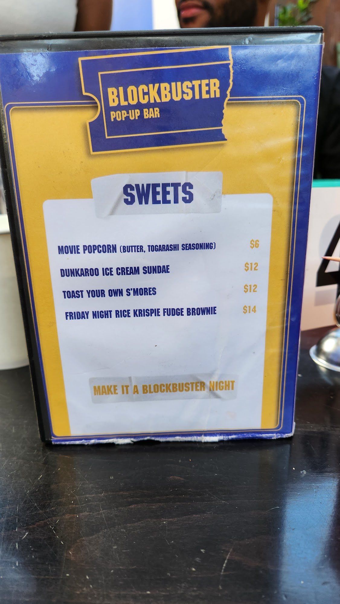Blockbuster Pop-Up Bar Menu