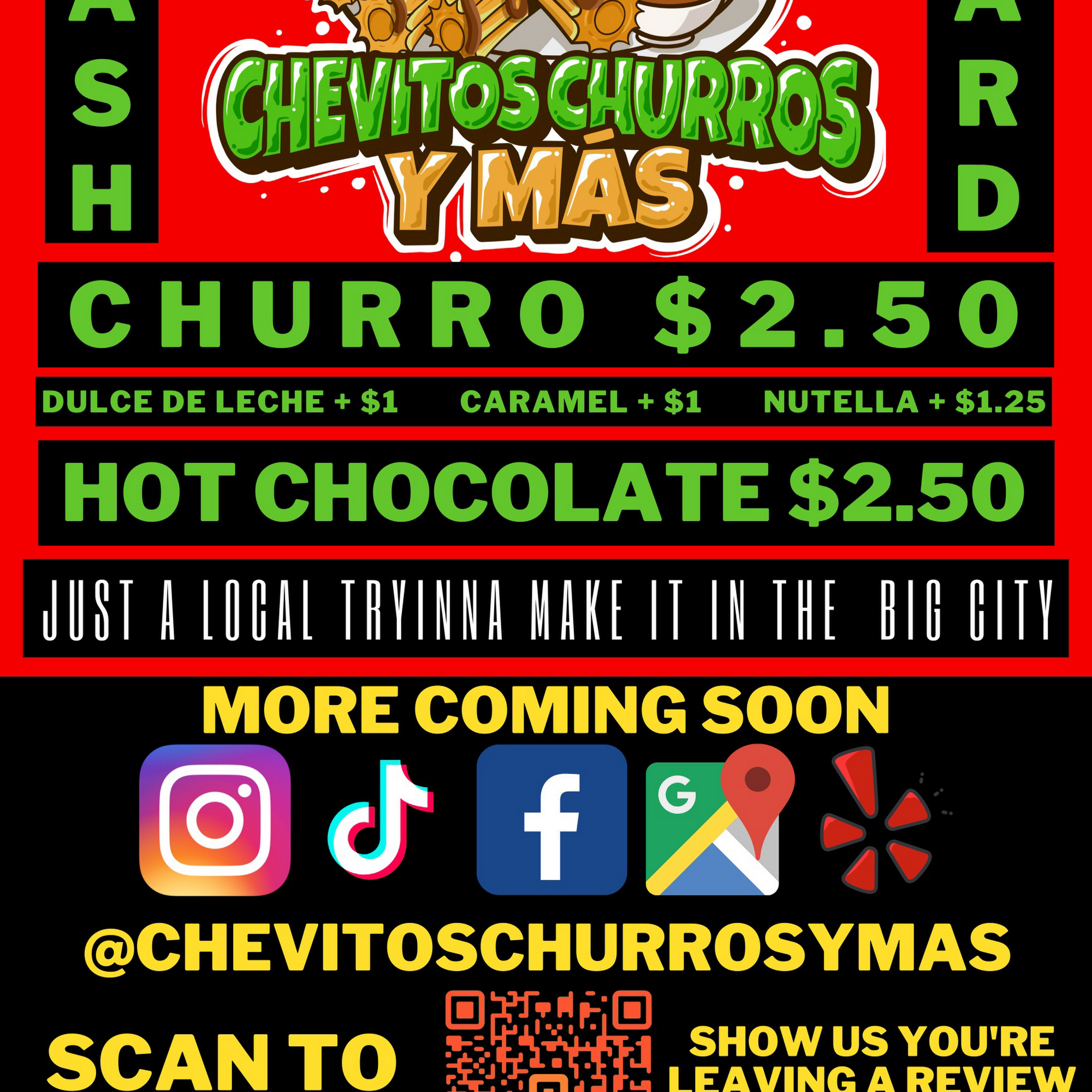 Chevitos Churros Y Mas Menu