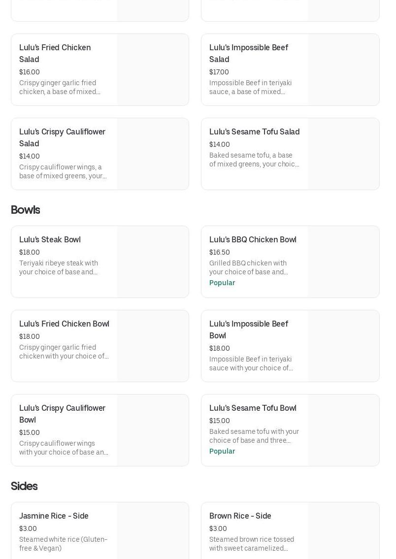 lulubowls (Hawaiian-Inspired Bowls- West LA) Menu