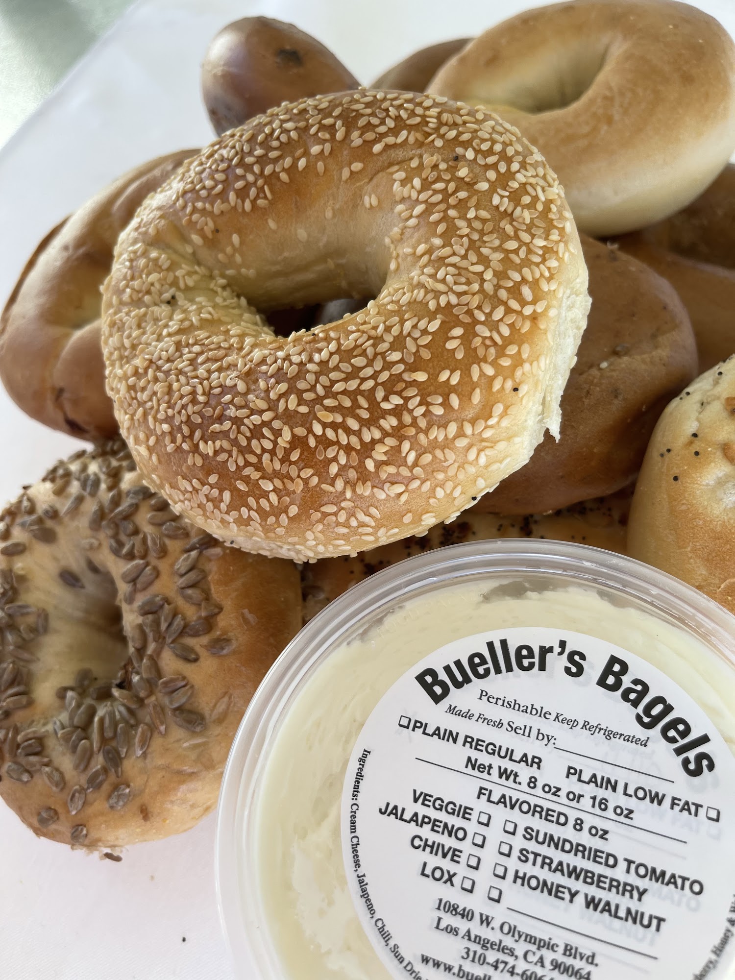 Bueller's Bagels Menu