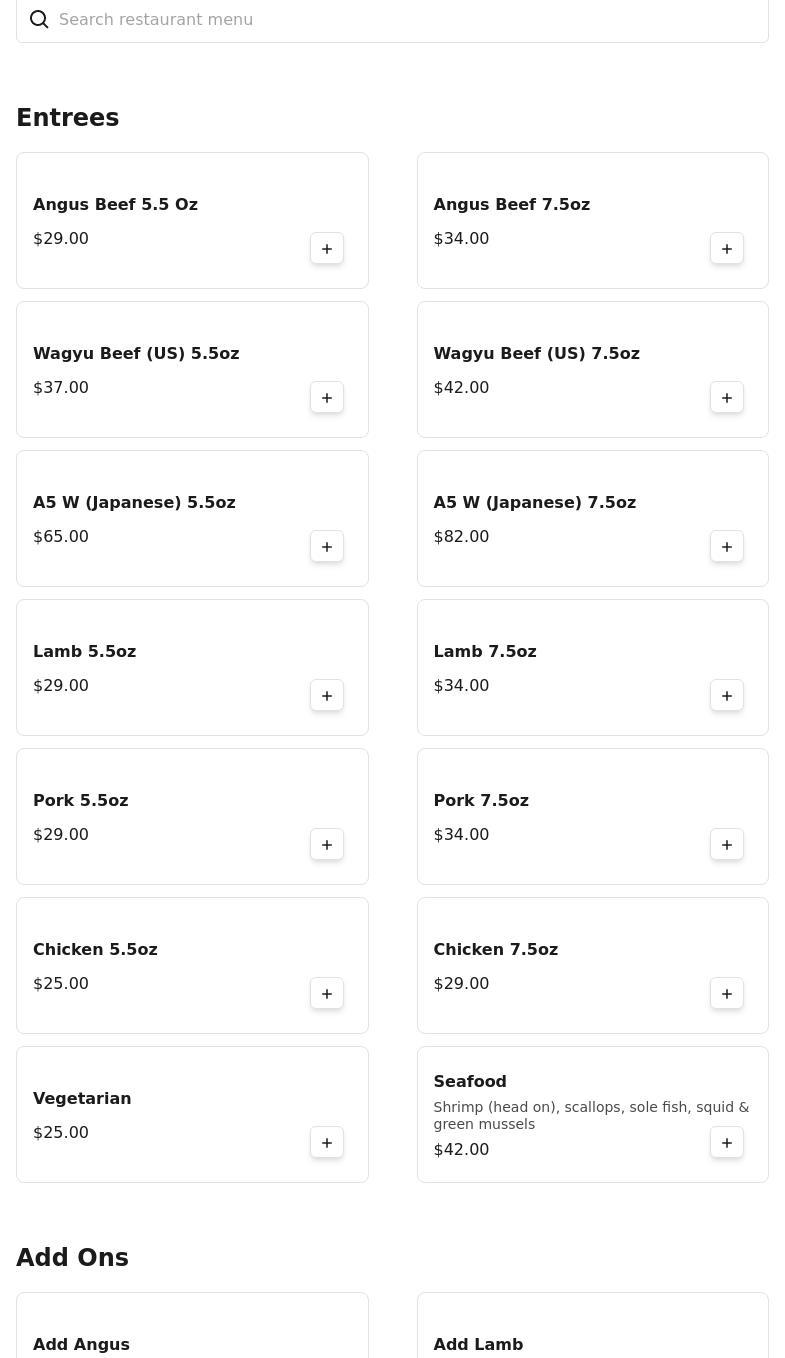 Aki Shabu Ktown Menu