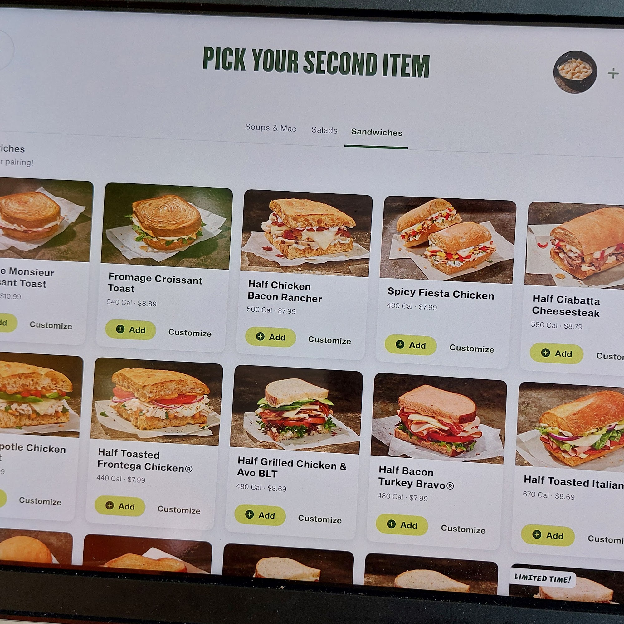 Panera Bread Menu
