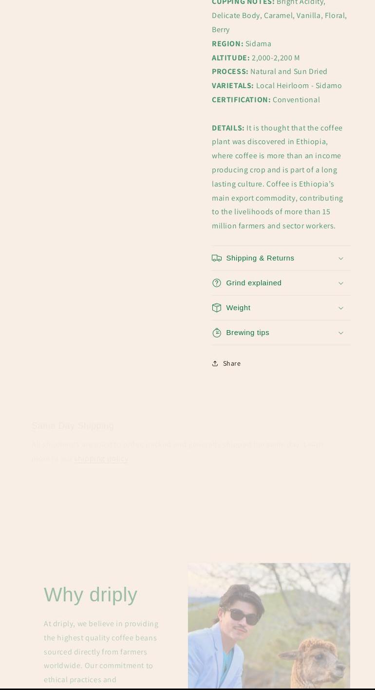 Driply Coffee Space Menu