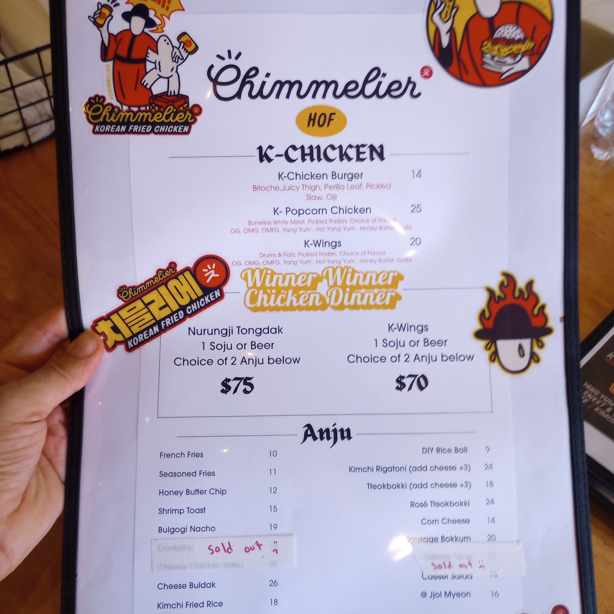 Chimmelier Menu