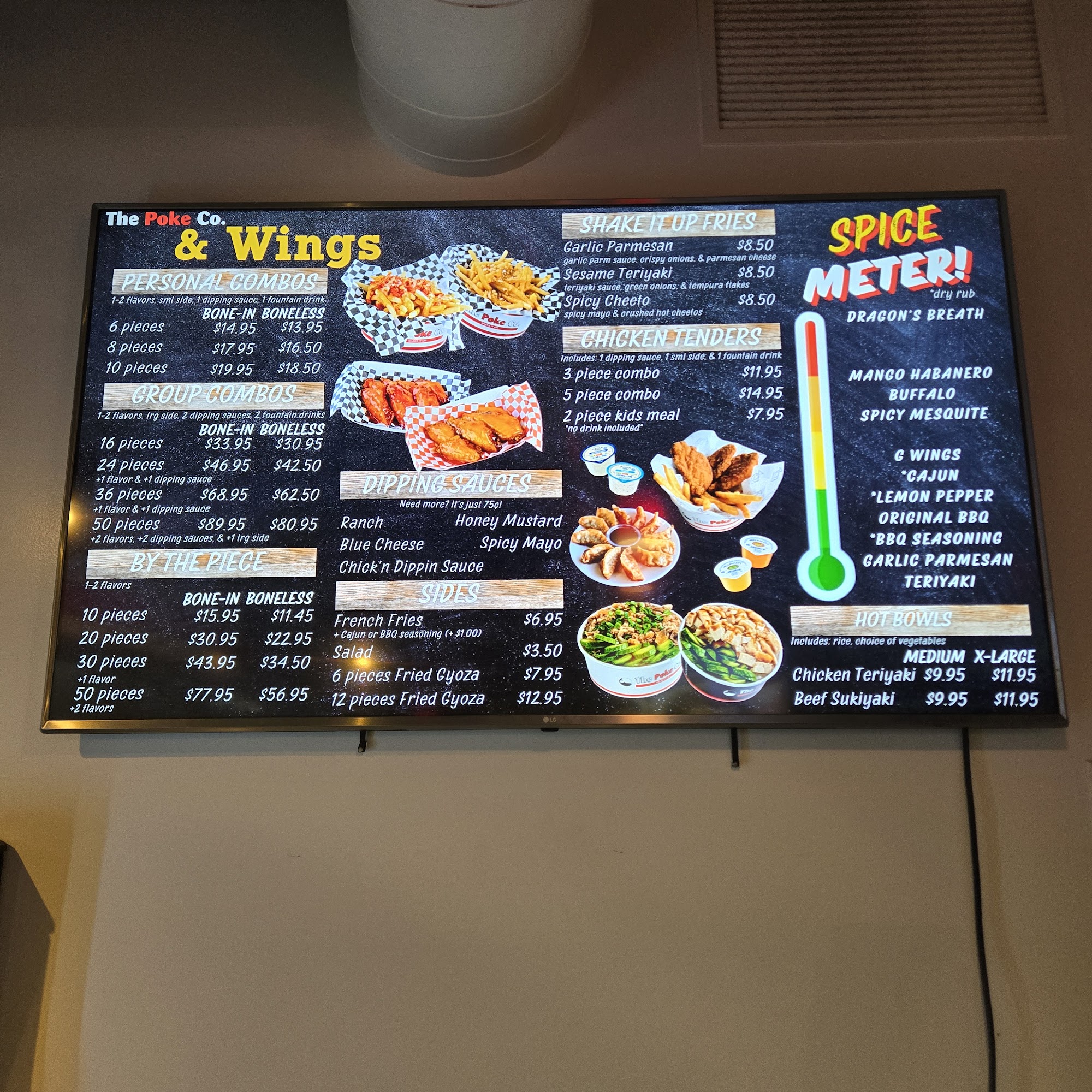 The Poke Co & Wings Menu