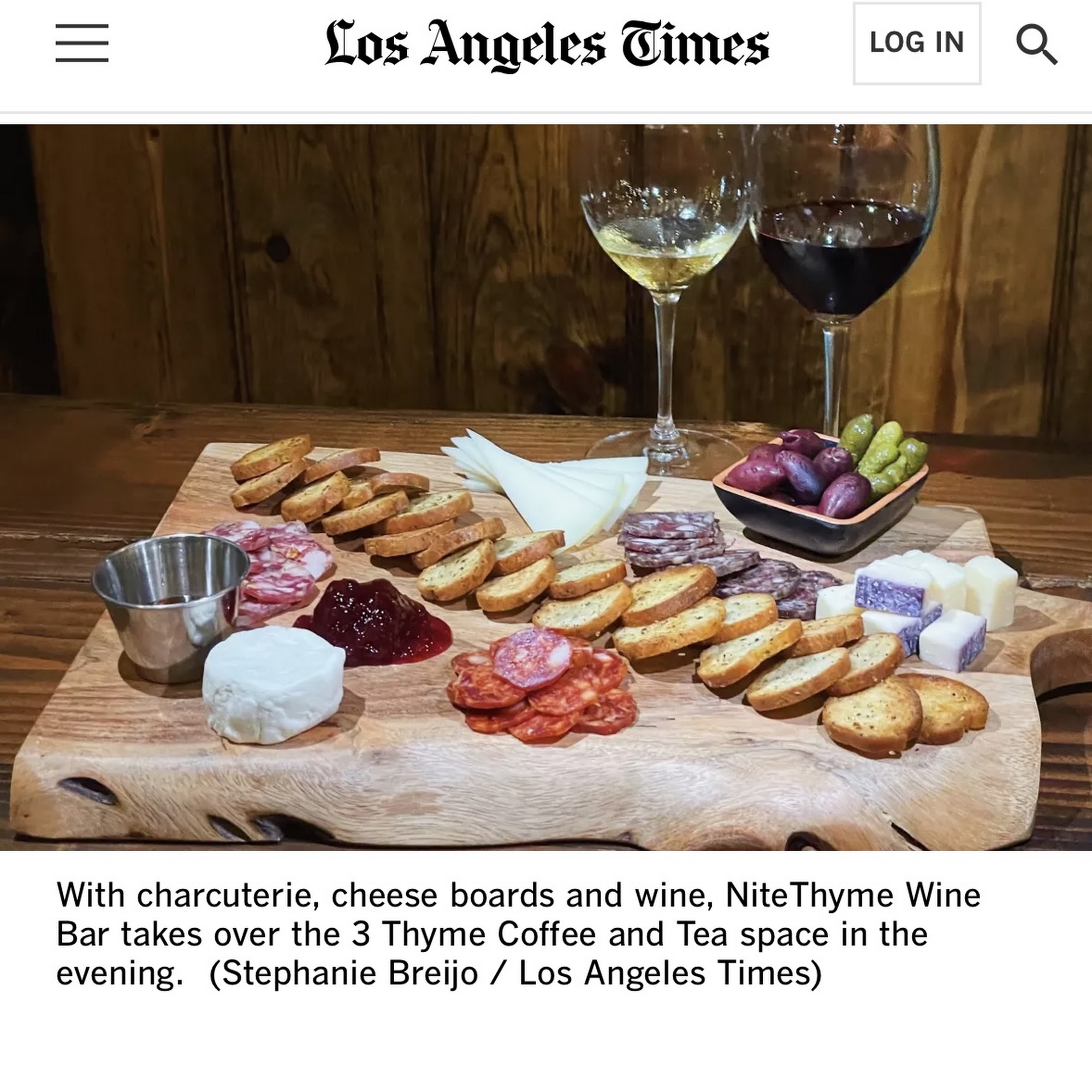 NiteThyme Wine Bar Menu