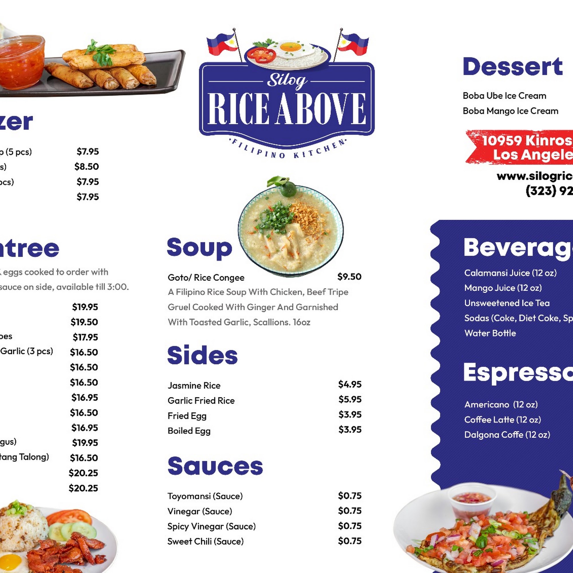 Silog Rice Above Menu