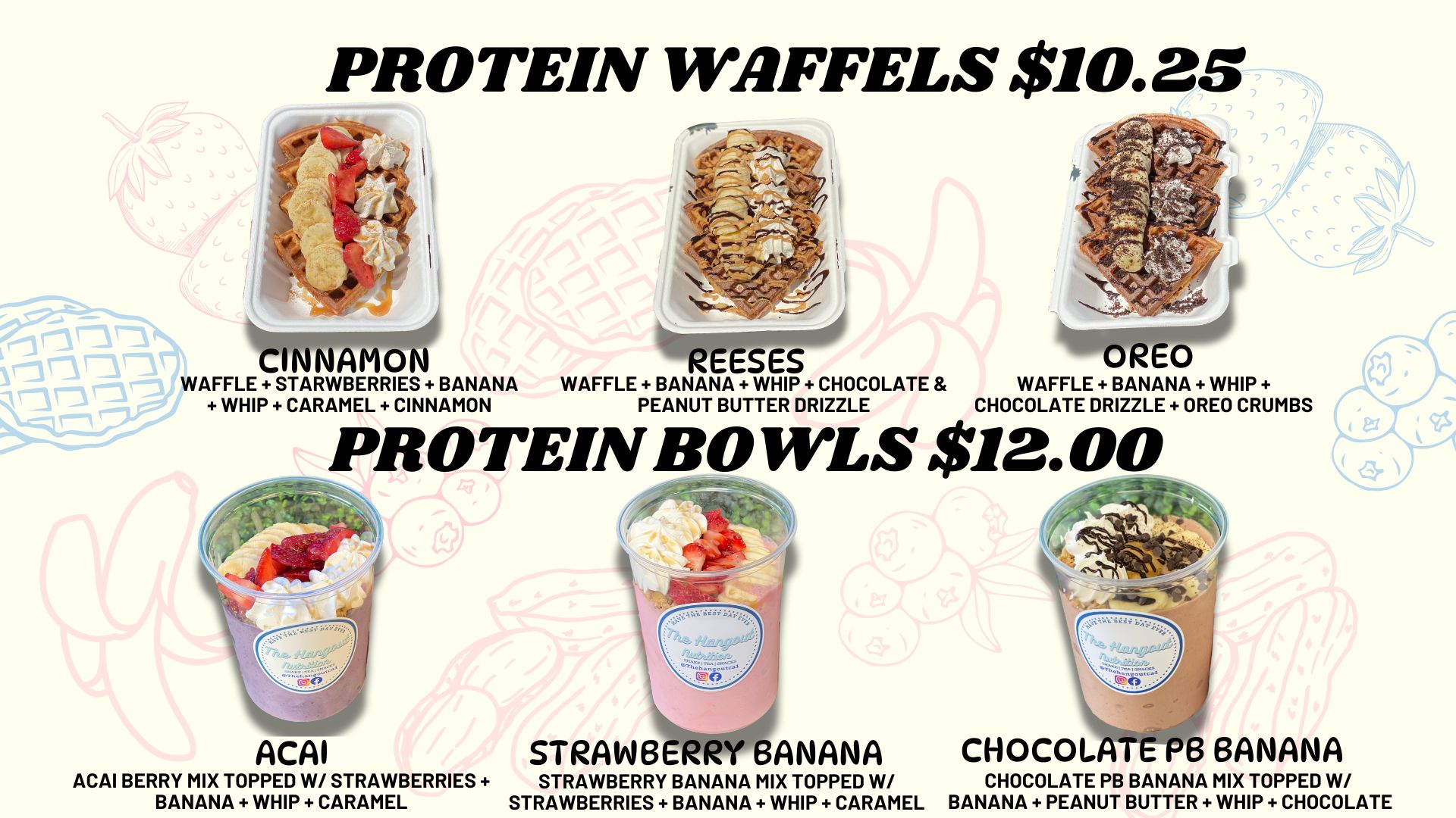 The Hangout Nutrition Menu