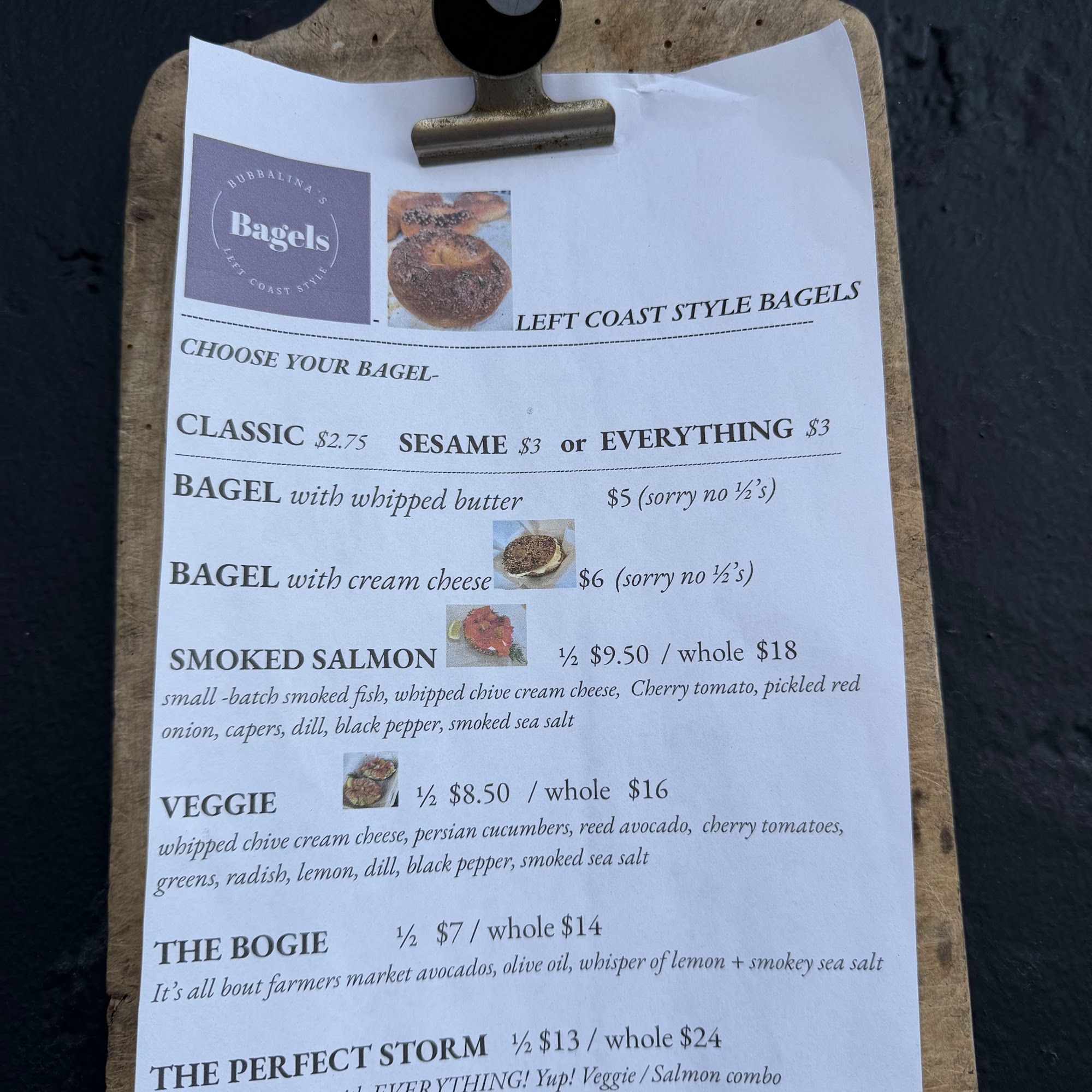 Bakery by the Yard Menu