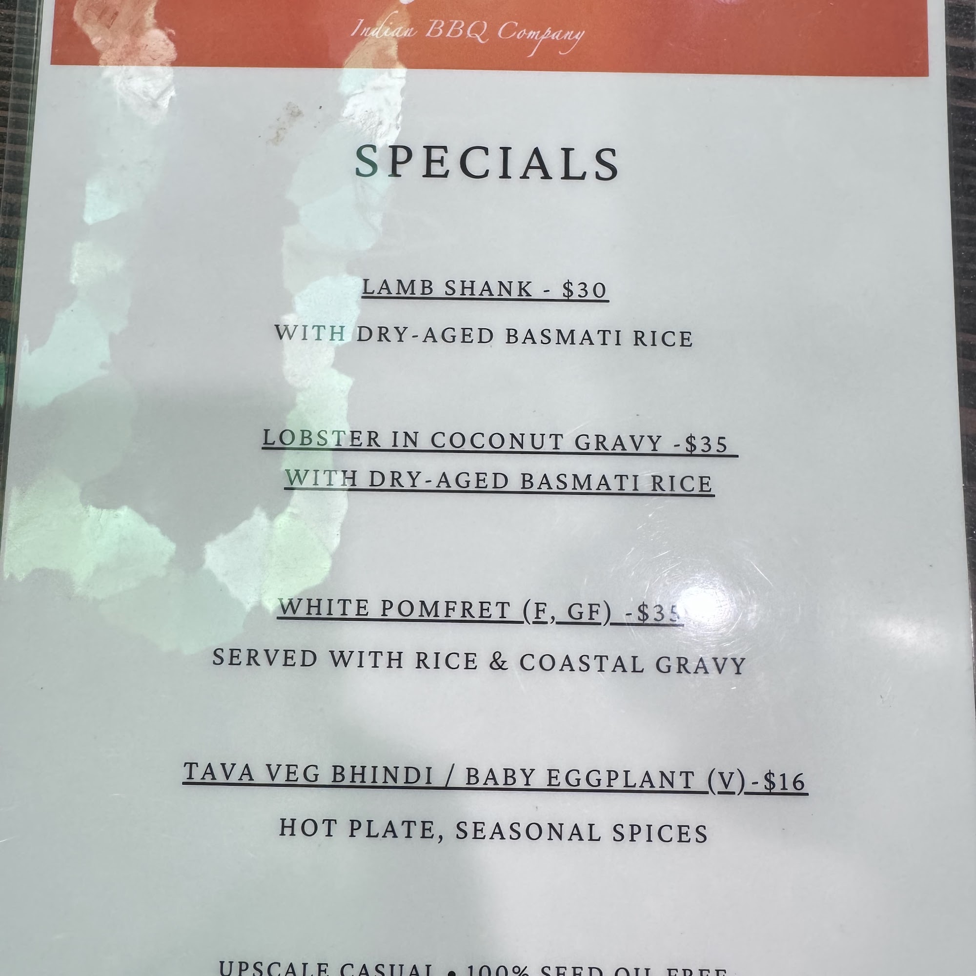 Wah Jee Wah Menu