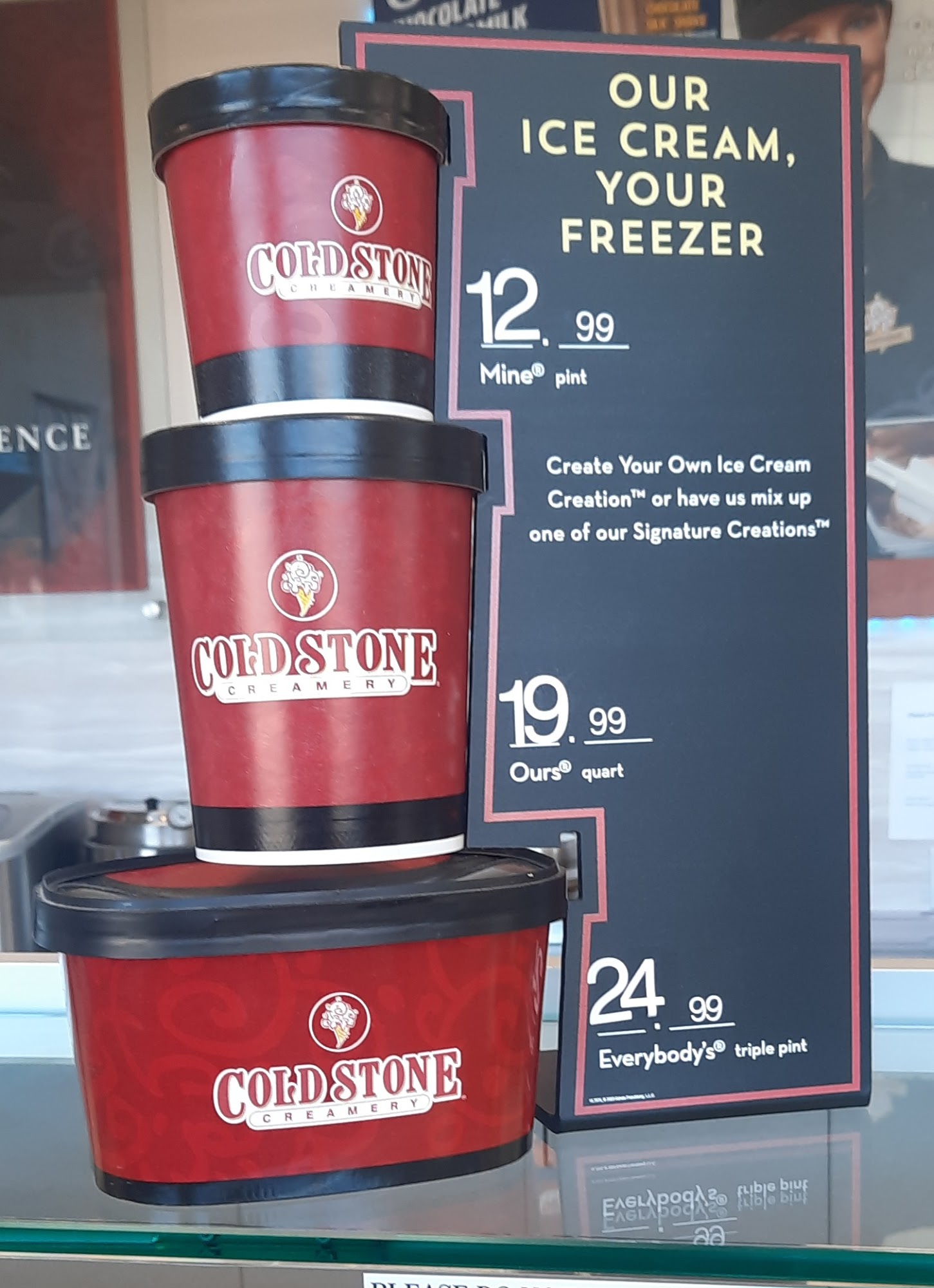 Cold Stone Creamery Menu