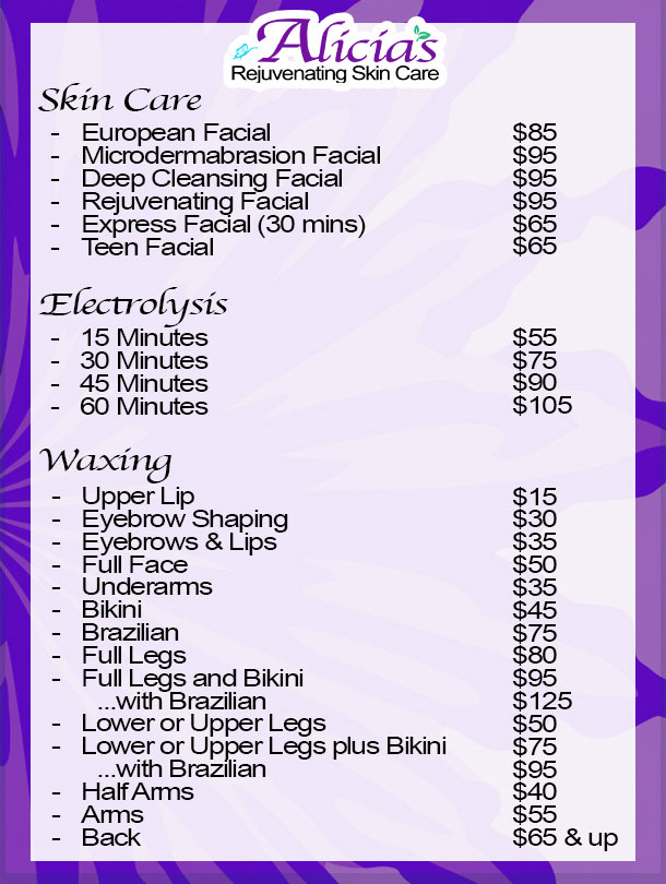 Alicia’s Rejuvenating Skin Care and Electrolysis