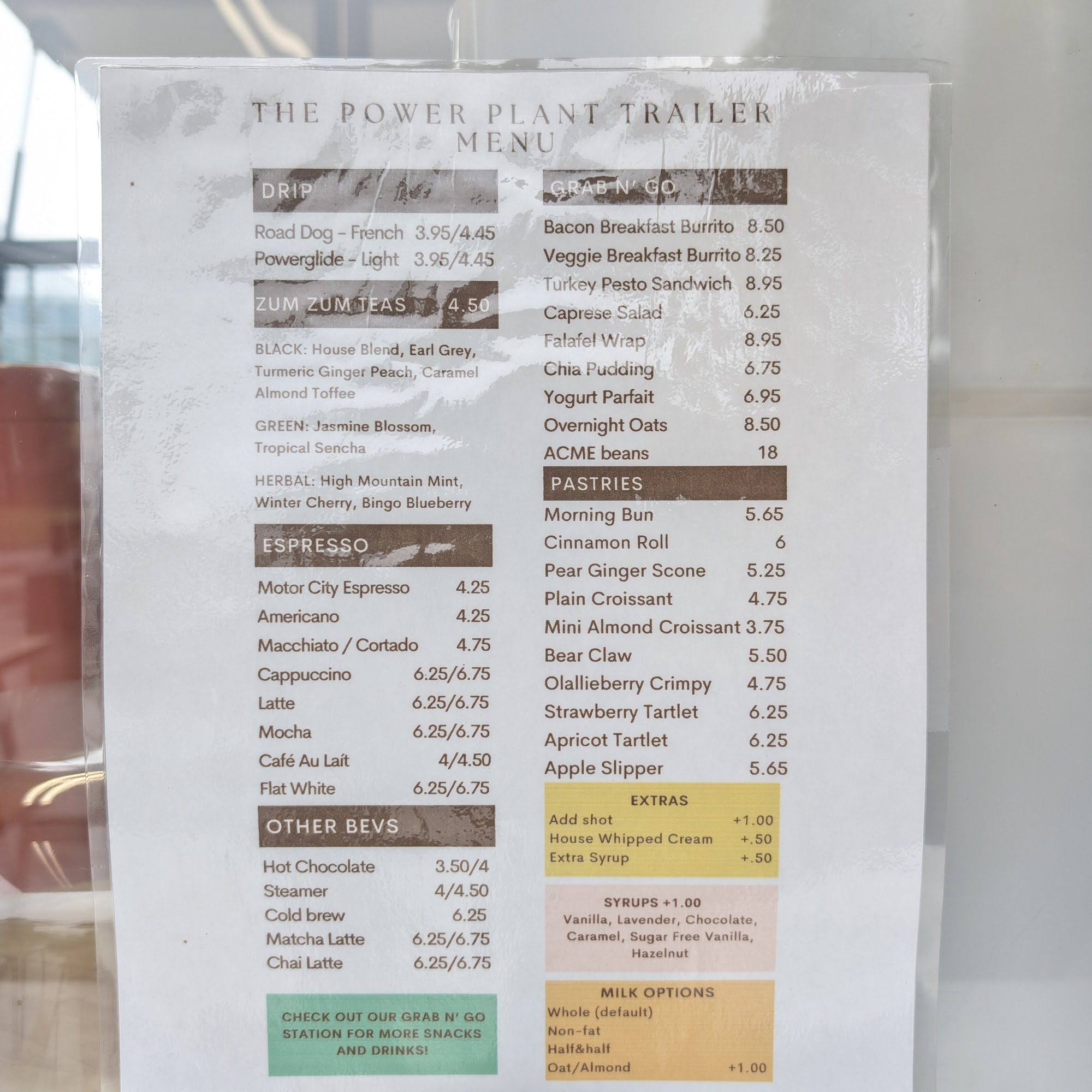 The Power Plant Menu