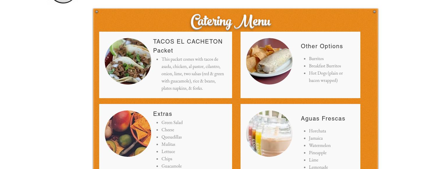 Tacos El Cacheton Menu