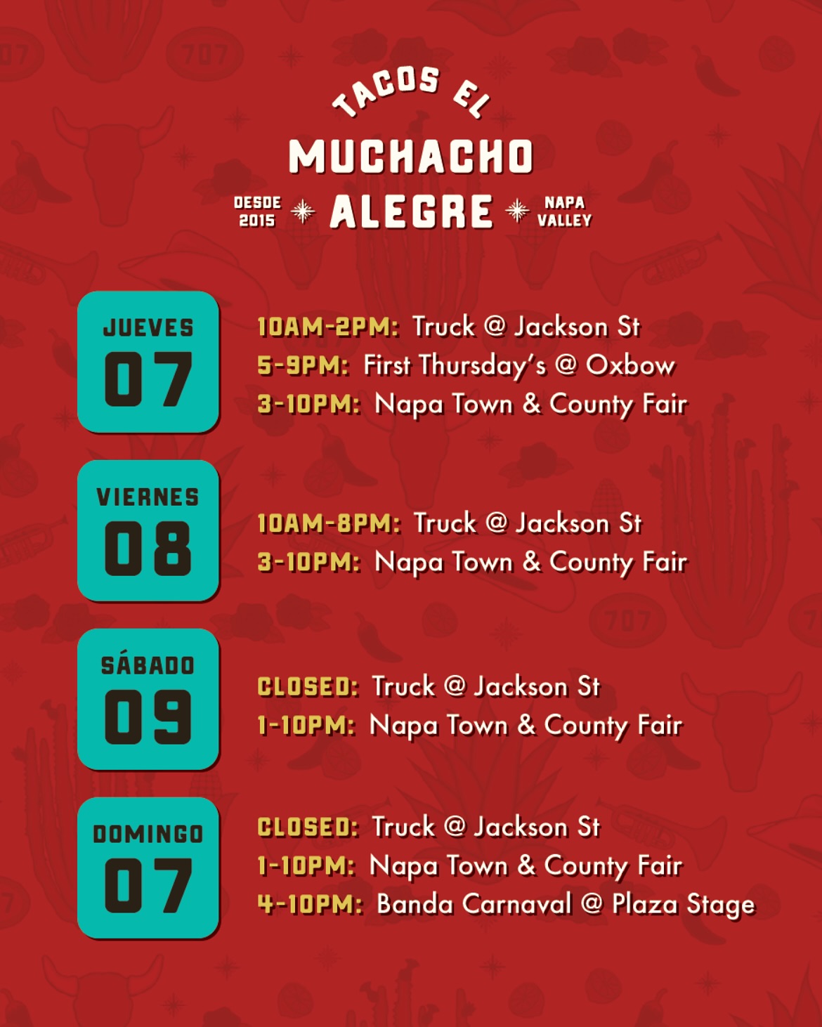 Tacos el Muchacho Alegre (Happy Boy) Napa