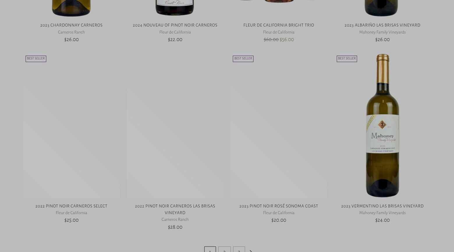 Carneros Wine Company Menu