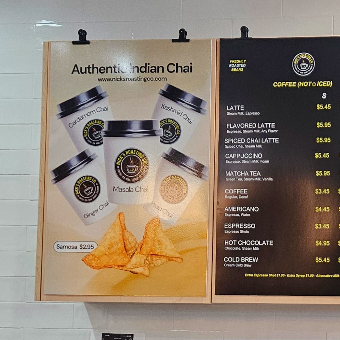 Nick's Roasting Co. Menu
