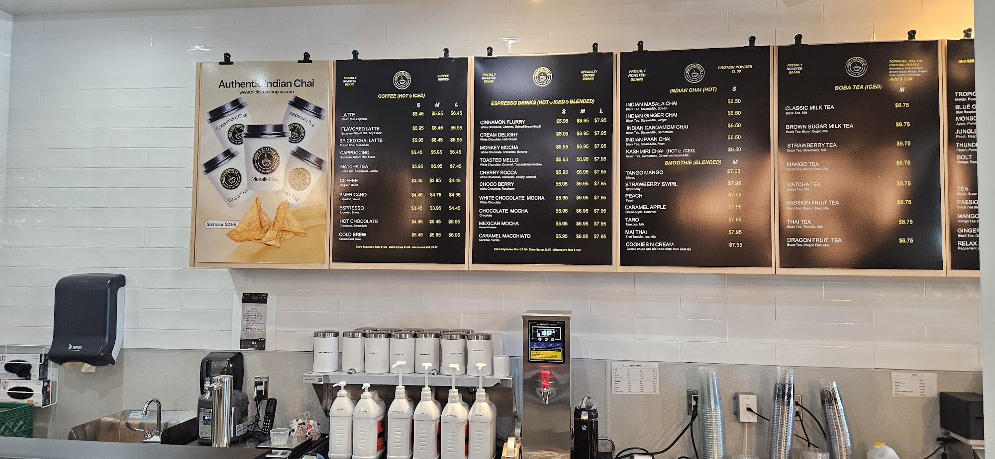 Nick's Roasting Co. Menu