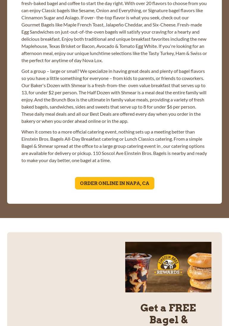 Einstein Bros. Bagels Menu