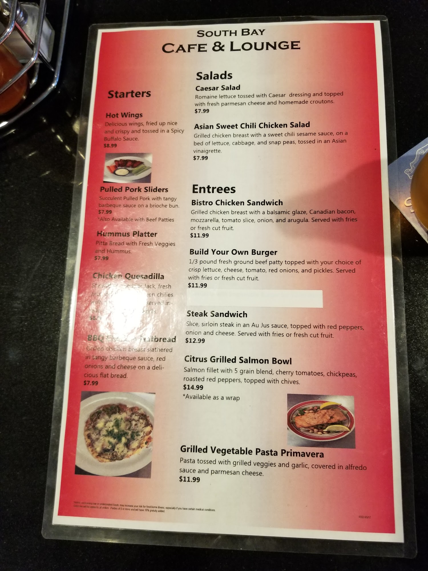 Southbay Cafe & Cantina Menu