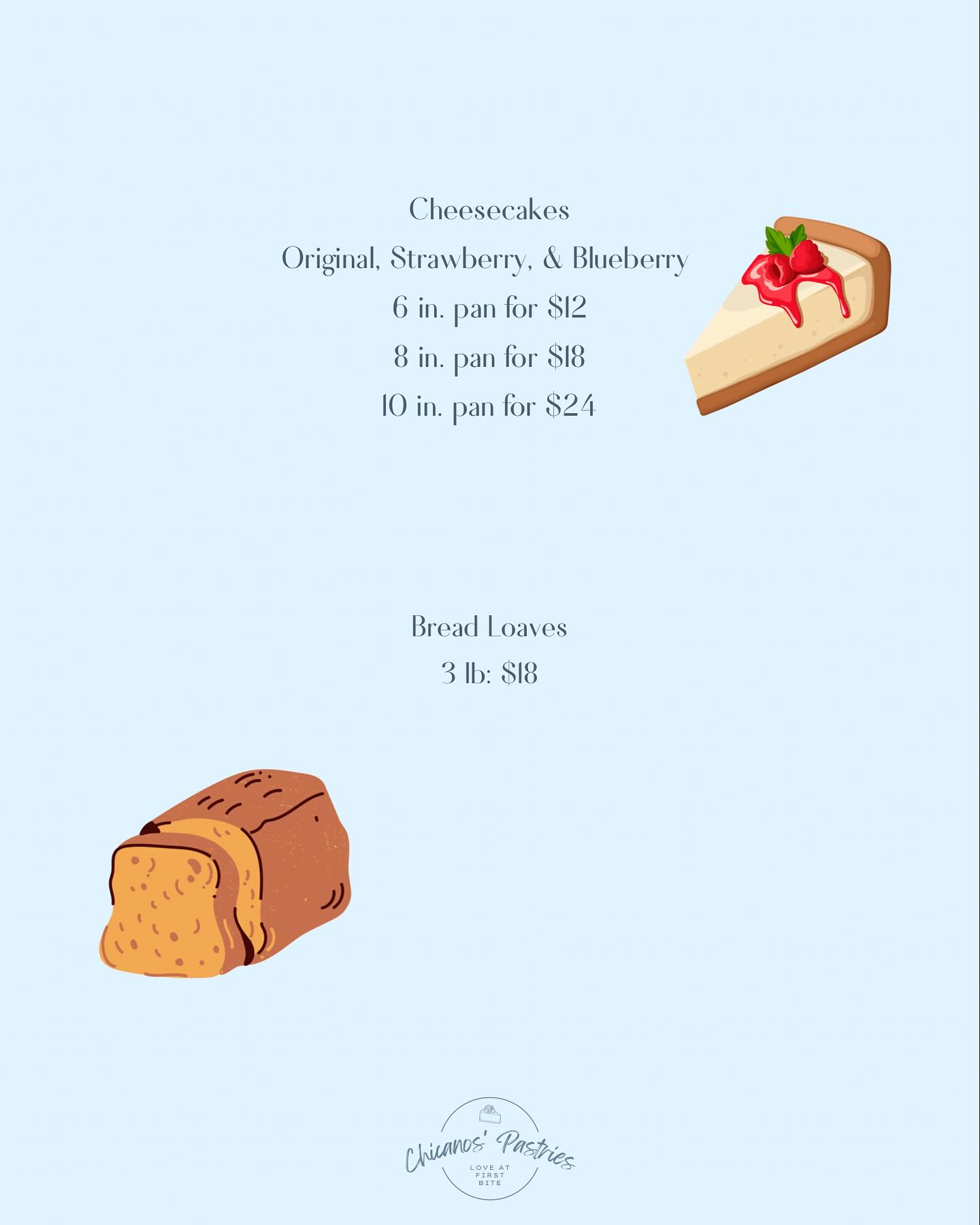 Chicanos Pastries Menu