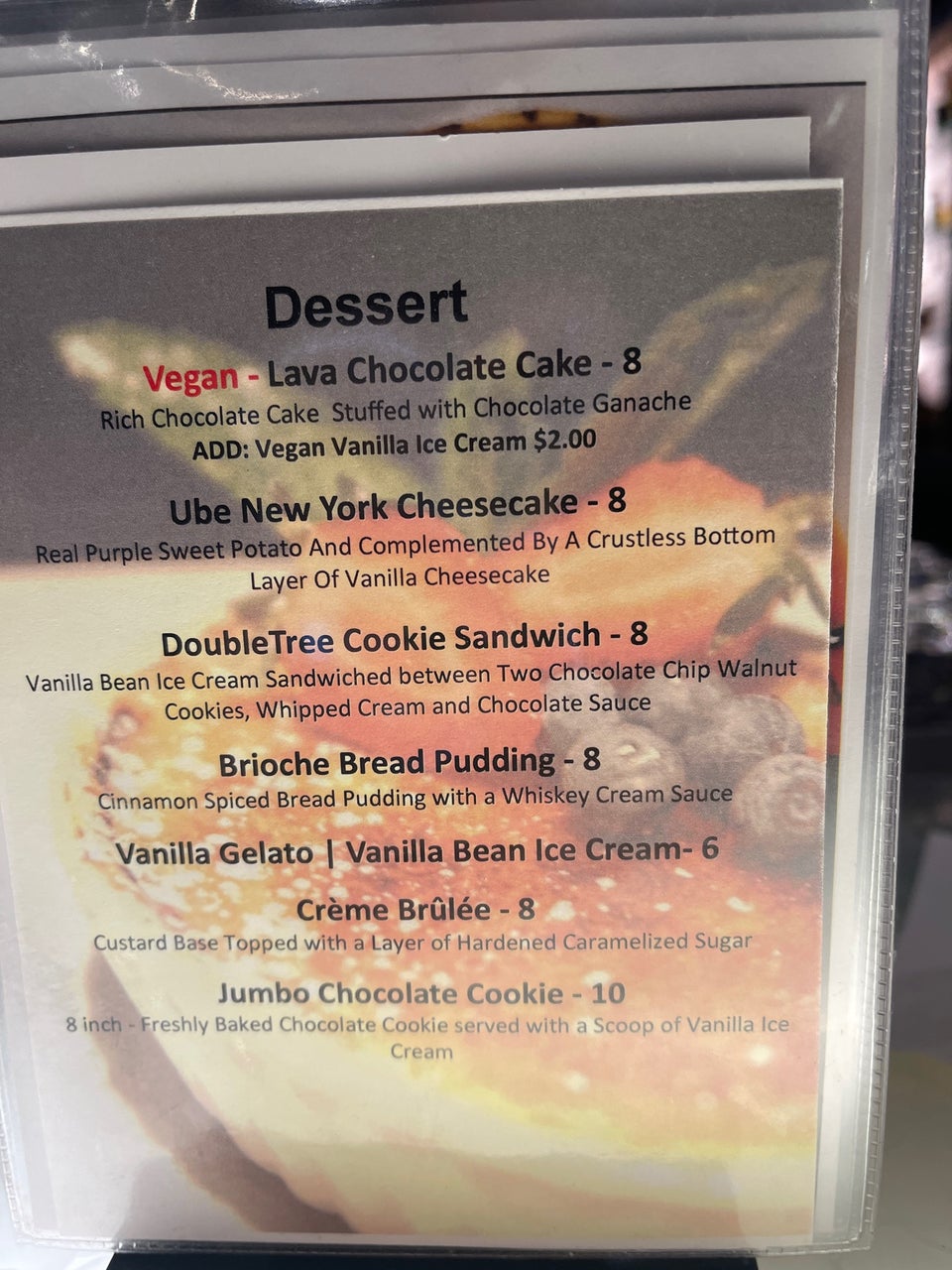 Ginger Bar and Grill Menu