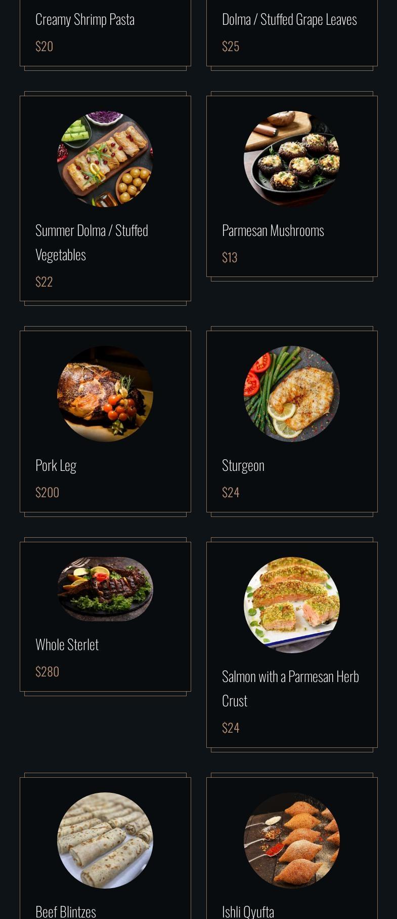 Ker & Soos Catering Menu