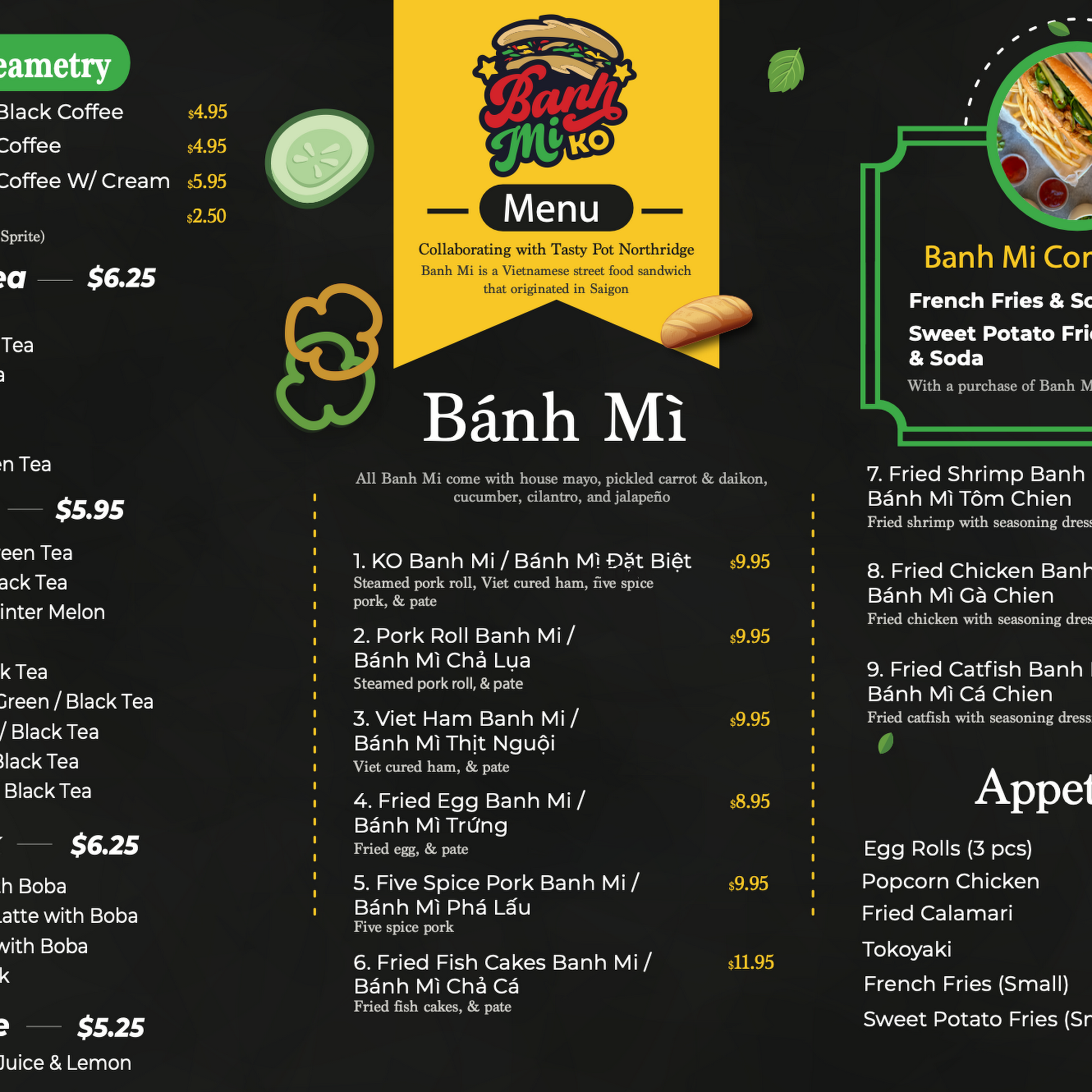 Banh Mi KO Menu
